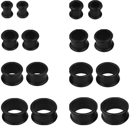 Eiaigky 16 Piece Silicone Ear Plugs Tunnels, 6-20mm Ear Stretching Kit, Flexible Flesh Tunnel Body Piercing Plugs, Soft SiliconeEar Gauges, Durable, Comfortable Expander Set for Men and Women