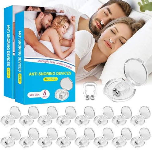 16 Pièces Pince Nez Anti Ronflement, Silicone Magnétique Clip Nasal, Dilatateur Nasal Réutilisable, Dispositifs Anti-ronflement, Pince Ronflement, Pour Sommeil Plus Confortable