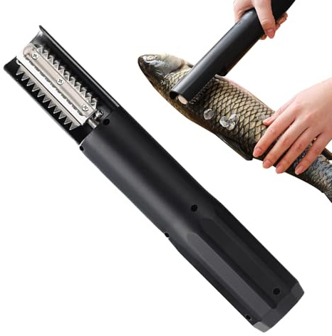 Descamador Eléctrico de Pescado, Desescamador Eléctrico Recargable para Eliminar Escamas, Accesorio Inoxidable sin Cables para Mercados, Restaurantes y Cocina Doméstica