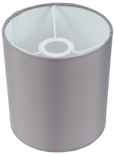 Garneck Petit Abat-jour Cylindrique Tissu Gris Moderne et Décoratif pour Lampe de Table Murale et Plafond Diffuseur de Lumière Doux pour Salon et Chambre