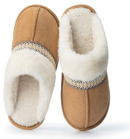 GOEWY Zapatillas de Casa para Mujer con Memory Foam, Pantuflas Invierno Aterciopeladas de Piel Sintética y Suela Antideslizante para Interior y Exterior, Regalo Cómodo y Moderno para Ella y Mamá