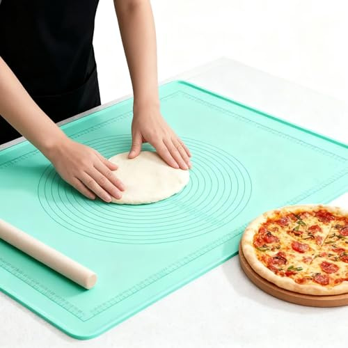 Tapete de Amasar de Silicona 70×50cm, Hoja de Revestimiento, Tapete Extra Grande, Estera Antideslizante, Esterilla Silicona para la Parte Inferior los Hornos