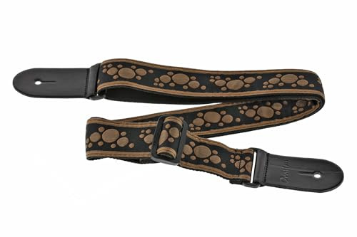 OVATION gitarrrem i nylon – Signature „Multi Soundhole“ – Vadderad gitarrrem – 50 mm bred – Läderändar – Speciellt glansgarn/Skimrande design – Retro koppar – Svart/koppar
