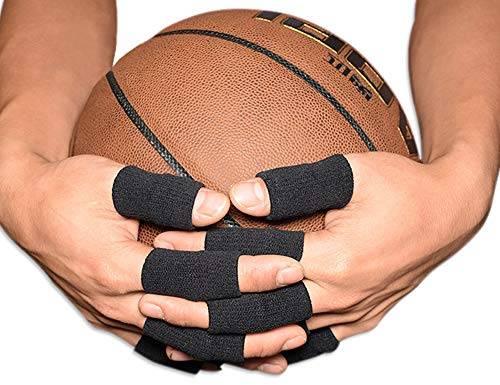 10pc Finger Support Protector Finger Guard Thumb Braces Elastic Finger Support Sleeves Finger Tube Bandage Finger Tape Sports Aid for Basketball Volleyball Basebal Tennis Badminton Cricket