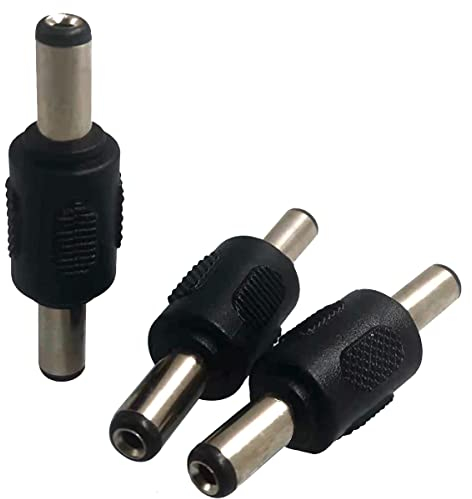 Greluma 3 pezzi DC 5,5x2,1 mm Connettore maschio a maschio per spina di alimentazione Adattatore per accoppiatore maschio a maschio per CCTV