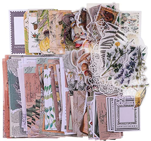 SUSSURRO Lot de 260 autocollants vintage pour scrapbooking - Esthétiques - Rétro - Fournitures de journal - Autocollants en papier washi - Pour bullet journal, loisirs créatifs