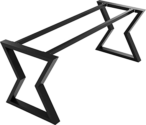 MetaloPro Tischbeine Metall, Schwerlast Stahl Schreibtisch Beine, Tischkufen Schwarz und Schrauben, Bodenschoner, Trapez Tischgestell für Moderne Couchtisch, Esstisch, Wohnzimmertisch – 170x70x72 cm