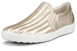 ECCO Sneaker Slip on 2.0 da Donna in Tessuto Morbido 7, Oro Bianco Puro, 38/38.5 EU