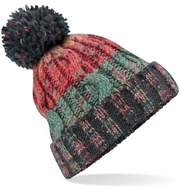 Pinkfish shop korkskruv kabel stickad tofs hatt enkel män kvinnor mössa varm vinter pom ullig hatt vattenmelon bris, en (storlek: en storlek), Vattenmelon bris, one size