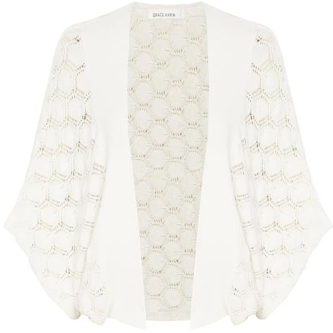 GRACE KARIN Gilet Femme Manches Chauve-Souris Ouvert Châle Cardigan Elegant
