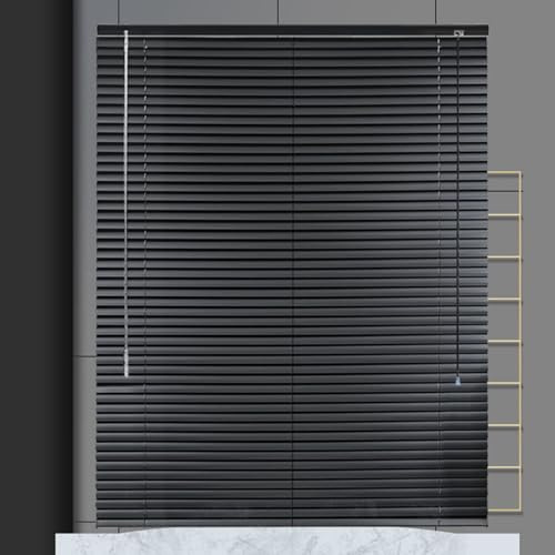 Persianas Venecianas Negras 60cm 70cm 75cm 80cm 100cm 120cm De Ancho,Persianas Venecianas Aluminio,Persianas Horizontales Para Ventanas,Opacas/Aislantes Térmicas Cortinas,W×H-50×80cm(20*31in)