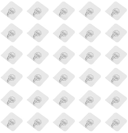 Ganci Adesivi Trasparenti Senza Foratura, Set di 30 Pezzi, Portata 10 kg, Impermeabili e Anti-Olio, Ideali per Cucina, Bagno, Ufficio - Soluzione di Organizzazione Universale