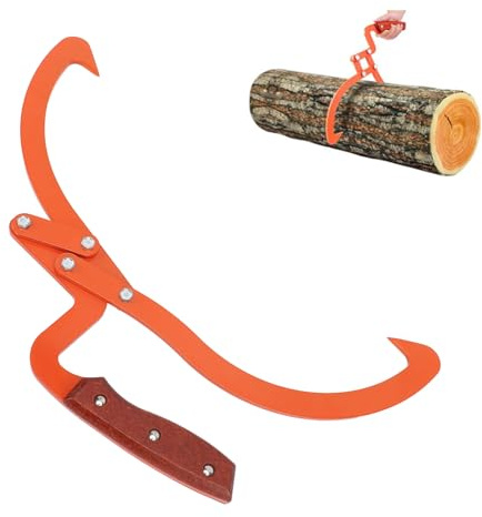 Tissting 13,8 Zoll Handpackzange mit 2 Klauen, Stahlholz Hebezange mit Holzgriff, rutschfeste Holzholz Rutschzange zum Heben, Handhaben und Ziehen von Holzstämmen als Tragewerkzeug
