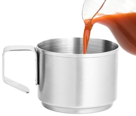 Taza de café de acero inoxidable, taza de café de acero inoxidable, taza apilable con asa, vasos de camping para el hogar, camping, picnics