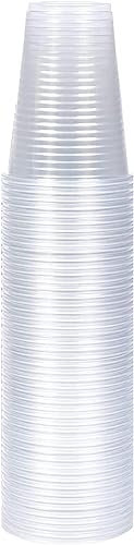 ACCURATE 100 X 180ML (7 Ounce) Clear Plastic Disposable Drink Cups for Water Coolers/Travel/Camping/Parties and Events