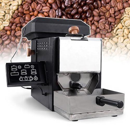 Elektrisk Kaffebönrostare, Kafferostare För Hemmabruk Med 9 Automatiska Bakkurvor + Halvautomatiskt + Manuellt Läge, Rökfilter (Ljust) + Rökpipor (Medium Och Mörk), För 100~300g Bönor