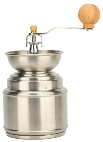 Molinillo de Café Manual, Molino de Manivela de Acero Inoxidable y Madera, Capacidad para 2-8 Tazas - Muele Café con Alta Durabilidad, Multifuncional para Especias y Frutos Sec