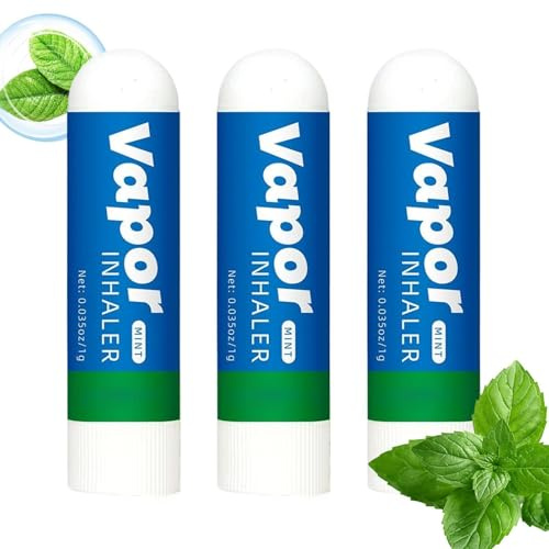 Nose Inhaler Stick - 3 Piece Natural Sinus Relief Breathing Aid Stick | Portable Aromatherapy Inhaler for Nasal Comfort, Breathing Support, Adults, Travel, Home or Outdoor Use