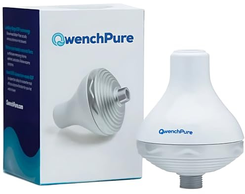 Shower Filter by QwenchPure Most Effective Showerhead Water Filter with KDF High Output Chlorine Removal Water Softener and Purifier - with Replaceable Cartridge