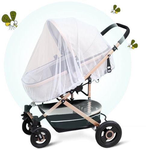 Faburo Zanzariera per Ovetto Universale per Passeggino, Carrozzina, Culla e Lettino da Viaggio con 72 pz Repellente per Zanzare Su Cerotti, per Attività All'aperto