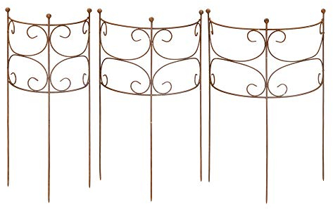 Spaljé, växtstöd, perennhållare, buskhållare, halvcirkelformad, rankställning metall, järn, rost, dekoration, perennhållare, 100 cm hög (set om 3 (40, 50, 60 cm bredd))