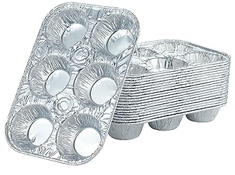 Waytiffer (10pack Muffin Pan 6-Cup Cupcake Aluminum Pans Favorite Muffin Tin Size for Baking Cupcakes Muffins and Mini Pies - Standard Size