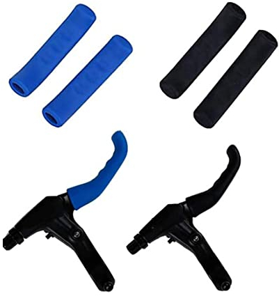 2 Paar Fahrrad Bremshebel Abdeckung Fahrrad Bremshebel Hülle Fahrradbremse Anti-Rutsch Silikonhülle Bremsgriffhülse Abdeckung Bremshebel Schutzhülle Schwarz, Blau