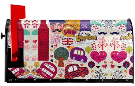 School Newspaper in English Mailbox Covers Magnetic 21x18 Inch Mailbox Wrap Post Letter Box Cover for Garden Yard Decor