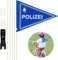YANGUN 150cm Kinder Sicherheitswimpel Set, Fahrradfahne, Fahrrad Wimpel, Kinderfahrradfahne, Fahrradfahne für Kinder Polizei für Jungen Mädchen