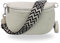 BRISE Bauchtasche Damen Wildleder AFIA Handgemachte Umhängetasche Crossbody Bag mit Ledergurt + Optionalen Breiten Gemusterten Riemen 3 Fächer Stylische Hüftltasche Made in Italy (Beige - 4)