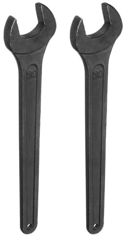 HARFINGTON 2pcs Single Open Ended Spanner Wrench, 24mm, Thicken Carbon Steel Open End Wrench Tool for for Automotive Repair and Furniture Assembly, Black