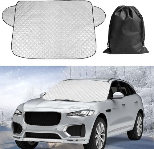 ZOCONE Frontscheibenabdeckung Auto Winter Windschutzscheibenabdeckung Auto Winterabdeckung für Frostschutz Sonnenschutz Frontscheibe Auto für Sommer Eisschutzfolien Scheibenabdeckung 140 x 95cm