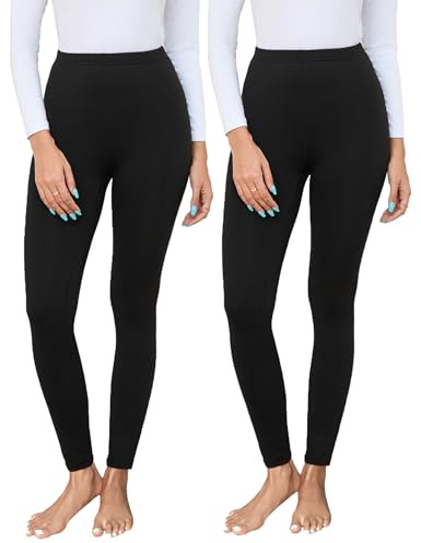 Terecey Leggings Thermiques Femme Hiver Taille Haute Pantalon Long Doux et Chaud Extensible sous-Vêtement Thermique pour Intérieur et Extérieur