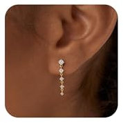 Maynor Tropfen Ohrringe für Damen Frauen Gold Silber 925 Hängend mit Zirkonia Dangle Ohrringe Handmade Schmuck Geschenk