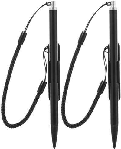 jojofuny Lot De 2 Stylets pour ÉCran RéSistif avec Cordon Anti-Perte Et Clip, Stylet Tactile pour Navigation, Pos, PDA, ÉCran RéSistif