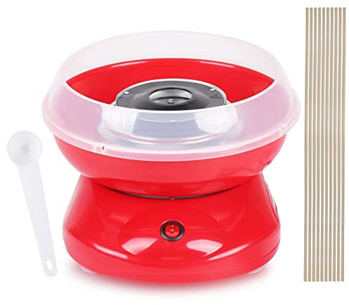 Holdfiturn Candy Floss Machine Professional Automatic Candy Floss Maker Machine Round Cotton Sugar Machine Kit for Birthday Parties Children's Day Christmas Day and Wedding Party (Red)