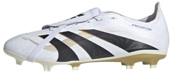 adidas Predator League Fold-Over Tongue Firm Multi Ground Football Boots, Scarpe da Calcio Unisex Adulto, EU, Cloud White Core Black Gold Metallic, 44 2/3 EU