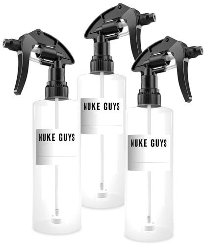 Nuke Guys 3 x sprayflaska 500 ml för fyllning med högkvalitativt Canyon sprayhuvud | tomma sprayflaskor lämpliga för vatten – rengöringsmedel – desinfektionsmedel – rengöringsmedel – rengöringsmedel