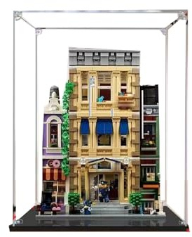 Vitrine en Acrylique Transparente pour Lego Figurines d'action,Vitrine Voiture Miniature pour Moto Figurines Jouets Objets de Collection (Base Noire, 35x35x40CM)