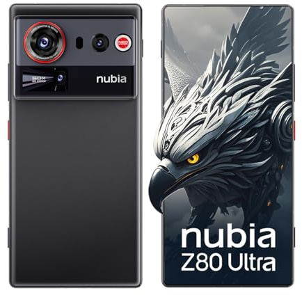 nubia Z80 Ultra 5G Android Libero Smartphone, Snapdragon 8 Elite Gen 5, Tripla Fotocamera IA 50 MP, 6,85 Schermo Intero OLED 144Hz, Ricarica Wireless 80W, Impermeabile IP68&IP69 (Nero, 16+1T)