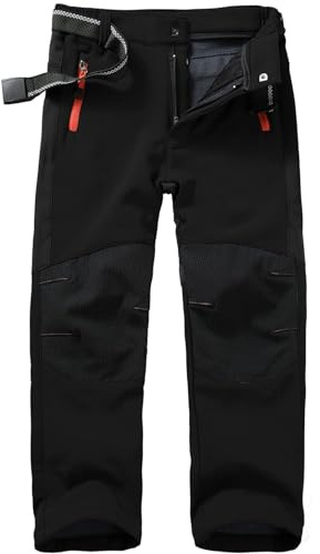 Pantalones de esquí para niños Softshell con forro, pantalones térmicos para niños y niñas, pantalones de nieve, pantalones de invierno para exteriores, pantalones de senderismo