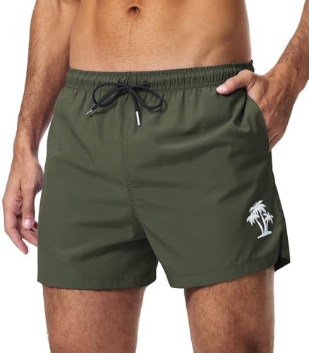 Danfiki Short de Bain Court pour Homme avec Cordon de Serrage Doublure en Maille