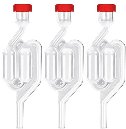 ZUWIJEQ 3 PCS Tubes Barboteur Fermentation, Barboteur Fermentation avec Bouchons, Airlock Bubbler Transparent pour Brassage de Bière,Vin,Fermentation de Cornichons et Choucroute,Durable et Non-Toxique