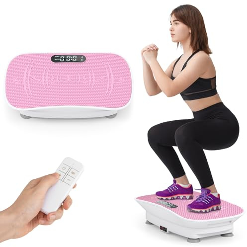 COSTWAY Plateforme Vibrante avec 10 Intensités Réglables | Plaque Vibrante Fitness avec Capteur de Gravité, Télécommande, Appareil d'Entraînement Connexion sans Fil