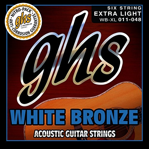 GHS Strings WHITE BRONZE WB-XL ACOUSTIC GUITAR Corde per Chitarra Acustica - Alloy 52™ - Extra Light: 011-048