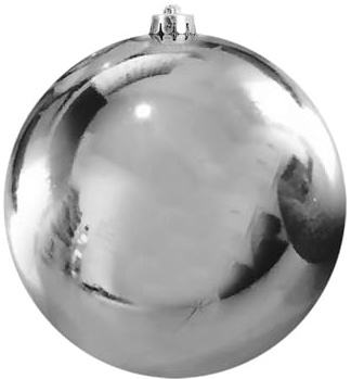 Christbaumkugel Kuststoff PVC XXL silber 20cm Weihnachtskugeln Baumschmuck Dekokugeln groß Baumkugeln