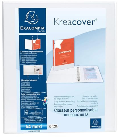 Exacompta 51826E 25 mm D-Ring Binder - White (Pack of 10)