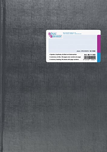 König & Ebhardt 8611042-7104P96KL (Spaltenbuch Deckenband A4, 4 Spalten, 96 Blatt)