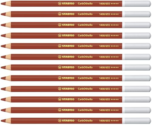 Premium färgpenna - STABILO CarbOthello Pastellpennor ask 12 st Engelsk djupröd