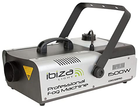 Ibiza - LSM1500PRO - Máquina de humo profesional de 1500W programable con DMX y mando a distancia - Negro